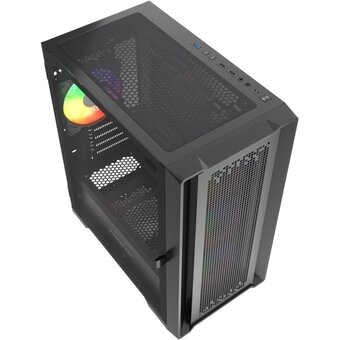  Корпус Powercase ByteFlow Micro Black LE (CAMBFB-A4-LE), Tempered Glass, 4х 120mm ARGB PWM fans, чёрный, mATX 
