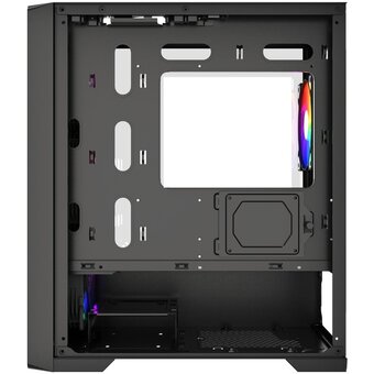  Корпус Powercase ByteFlow Micro Black LE (CAMBFB-A4-LE), Tempered Glass, 4х 120mm ARGB PWM fans, чёрный, mATX 
