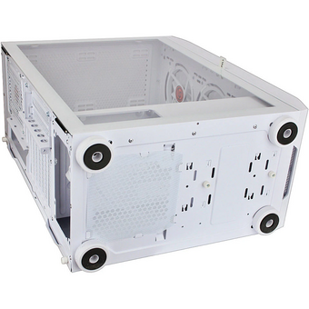  Корпус Ginzzu GL 390 боковая дверца закаленное стекло на петлях на магнитах, controller CRC10, 4* 12R6W Fan 12см RGB белый 