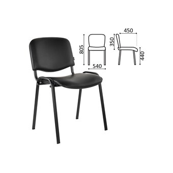  Стул BRABIX Iso CF-005 (531977) черный каркас, кожзам черный 