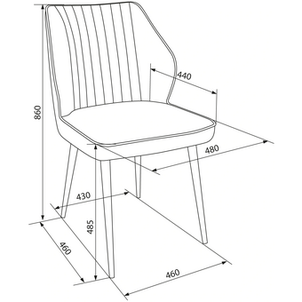  Стул Бюрократ CH-K5_1/HL18_2 комплект т.серый Holland 18 металл черный на ножках 