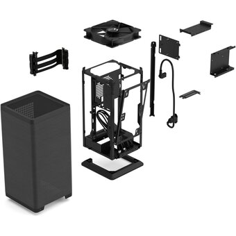  Корпус Fractal Design Mood (FD-C-MOD1N-02) без БП, Mini-Tower, 1x180mm, 2xUSB-A 3.0 + 1xUSB 3.2 Type-C, SFX PSU Support, mITX Black 