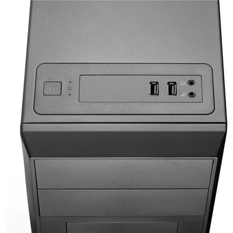  Корпус Foxline FL-302 без БП ATX, 2x5.25EXT, 1x3.5EXT, 4x3.5INT, 2xUSB2.0, HDA, w/o Fan, PSU, No pwr cord 