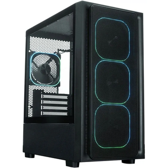  Корпус XASTRA A411M 4ARGB-FG Black (A411M-4FG12A) mATX/Mesh /ScrewlessTG+mesh panel/ 4x120mm ARGB PWM FG fans 