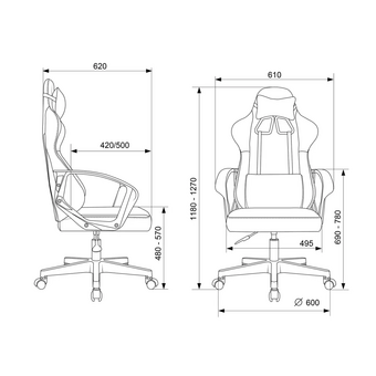  Кресло игровое Zombie 1 Grey серый/черный крестов. пластик 