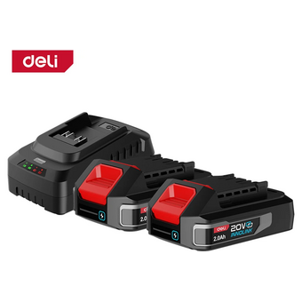  Набор аккумулятор и зарядное устройство Deli DE-CM20A2E (2АКБ 20V 2А*ч + ЗУ 2A, 20V) 