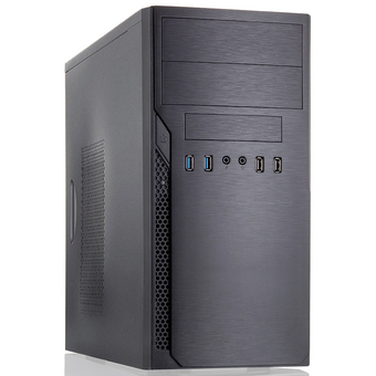  Корпус Foxline FL-628-FZ450R-U32-S mATX black, w/PSU 450W 12cm, w/2xUSB2.0, w/pwr cord, w/o Fan, E-lock support 