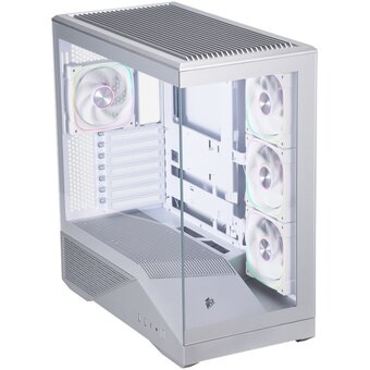  Корпус 1STPLAYER GM7 ARGB Silver (GM7-SV-3FN7R-W-1FN7-W) / ATX / 4x120mm ARGB fans 