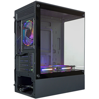  Корпус Ginzzu CL475 mATX Fan 3*12LC4 передняя панель cтекло 