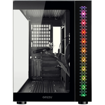  Корпус Ginzzu V501 закаленное стекло 1*USB 3.0,1*USB 2.0, AU ATX 