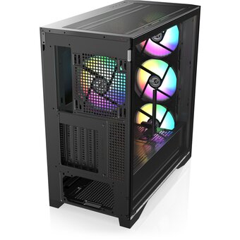  Корпус RAIJINTEK Agos Max, Black (0R20B00259) без БП, Midi-Tower, TG, 1x140mm ARGB, 2xUSB 3.0 + 1xUSB 2.0, E-ATX, ATX, mITX 