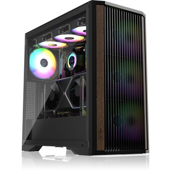 Корпус RAIJINTEK Agos Max, Black (0R20B00259) без БП, Midi-Tower, TG, 1x140mm ARGB, 2xUSB 3.0 + 1xUSB 2.0, E-ATX, ATX, mITX 
