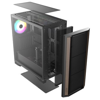  Корпус RAIJINTEK Agos Max, Black (0R20B00259) без БП, Midi-Tower, TG, 1x140mm ARGB, 2xUSB 3.0 + 1xUSB 2.0, E-ATX, ATX, mITX 