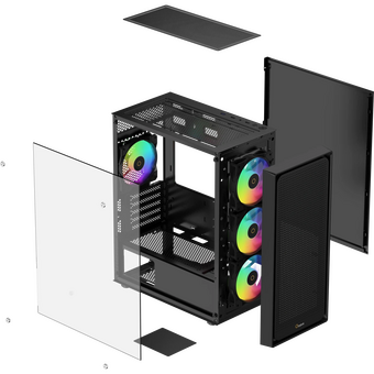  Корпус Ocypus Gamma C50 BK ARGB, MATX, USB3.0*1+USB2.0*2, FRONT 3x120mm ARGB, REAR 1x120mm ARGB 