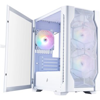  Корпус 1STPLAYER DK D4-M FRGB White (D4-M-WH-2F1P-W-1F1-W) / mATX / 2x140mm 1x120mm FRGB fans 