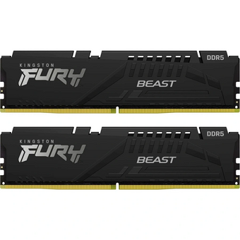  ОЗУ Kingston Fury Beast Black XMP (KF556C40BBK2-128) DDR 5 DIMM 128Gb PC44800, 5600Mhz, CL40 (Kit of 2) 