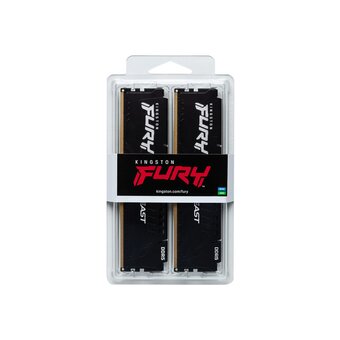  ОЗУ Kingston Fury Beast Black XMP (KF556C40BBK2-128) DDR 5 DIMM 128Gb PC44800, 5600Mhz, CL40 (Kit of 2) 
