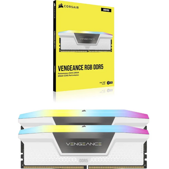  ОЗУ CORSAIR Vengeance RGB White CMH64GX5M2B6000C30W 64GB 6000МГц DDR5 CL30 DIMM (Kit of 2x32GB) XMP 3.0 
