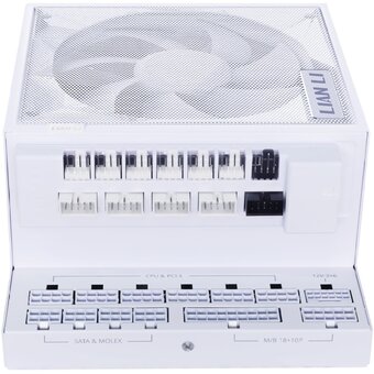 Блок питания Lian Li EG1000G (G9P.EG1000G.WH00.RU) / White / ATX 3.1, 1000W, 80 Plus Gold, PCIe 5.1, APFC, USB/Fan HUB, 120mm FDB Fan, Fully Modular   Блок питания Lian Li EG1000G (G9P.EG1000G.WH00.RU) / White / ATX 3.1, 1000W, 80 Plus Gold, PCIe 5.1, APFC, USB/Fan HUB, 120mm FDB Fan, Fully Modular