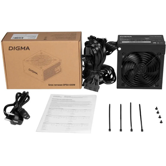 Блок питания Digma DPSU-650W, 650Вт, 120мм, черный, retail   Блок питания Digma DPSU-650W, 650Вт, 120мм, черный, retail