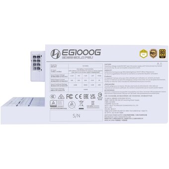 Блок питания Lian Li EG1000G (G9P.EG1000G.WH00.RU) / White / ATX 3.1, 1000W, 80 Plus Gold, PCIe 5.1, APFC, USB/Fan HUB, 120mm FDB Fan, Fully Modular   Блок питания Lian Li EG1000G (G9P.EG1000G.WH00.RU) / White / ATX 3.1, 1000W, 80 Plus Gold, PCIe 5.1, APFC, USB/Fan HUB, 120mm FDB Fan, Fully Modular