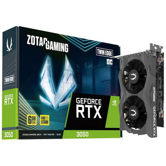  Видеокарта Zotac Nvidia GeForce RTX 3050 Twin Edge OC 6Gb (ZT-A30510H-10L) PCI-E 4.0 96bit GDDR6 1477/14000 HDMIx1 DPx3 HDCP Ret 