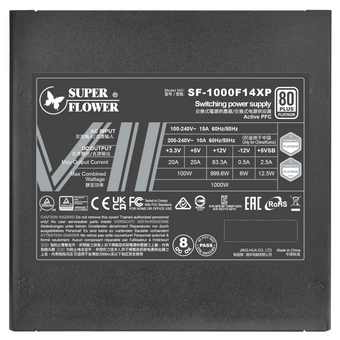 Блок питания Super Flower Leadex VII SF-1000F14XP, 1000W, ATX 3.0, 140mm, 12xSATA, 4xPCI-E(6+2), 1x12VHPWR, APFC, 80+ Platinum   Блок питания Super Flower Leadex VII SF-1000F14XP, 1000W, ATX 3.0, 140mm, 12xSATA, 4xPCI-E(6+2), 1x12VHPWR, APFC, 80+ Platinum