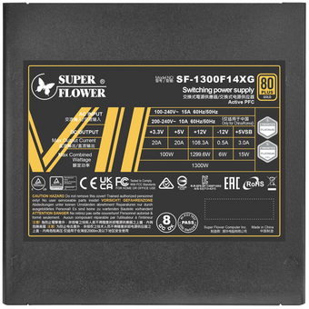 Блок питания Super Flower Leadex VII SF-1300F14XG, 1300W, ATX 3.0, 140mm, 12xSATA, 4xPCI-E(6+2), 1x12VHPWR(12+4), APFC, 80+ Gold   Блок питания Super Flower Leadex VII SF-1300F14XG, 1300W, ATX 3.0, 140mm, 12xSATA, 4xPCI-E(6+2), 1x12VHPWR(12+4), APFC, 80+ Gold
