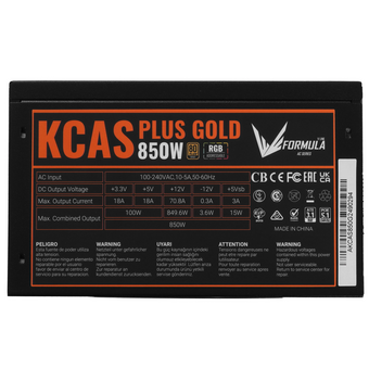  Блок питания Formula V Line KCAS Plus Gold 850W RGB, 850W, ATX3.1/PCIe5.1, APFC, 80+ Gold, 12cm Fan 