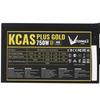 Блок питания Formula V Line KCAS Plus Gold 750W RGB, 750W, ATX3.1/PCIe5.1, APFC, 80+ Gold, 12cm Fan 
