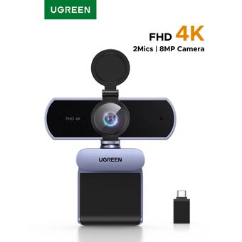  Web-камера UGREEN CM831 (65381) 4K Ultra HD USB-C USB-A Web Camera 1080P with Microphone серый космос 