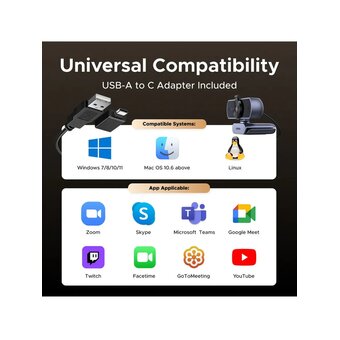  Web-камера UGREEN CM831 (65381) 4K Ultra HD USB-C USB-A Web Camera 1080P with Microphone серый космос 