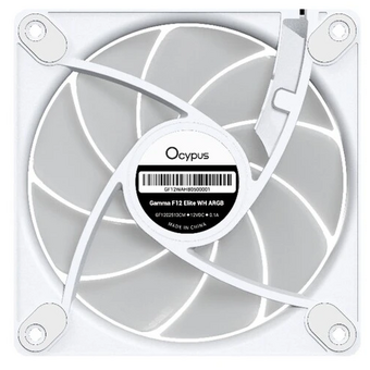  Вентилятор Ocypus Gamma F12 Elite WH ARGB 3 in 1, 120x120x25mm, 4-Pin PWM, 600-1800 RPM, 26 DBA Max, Hydro Bearing 