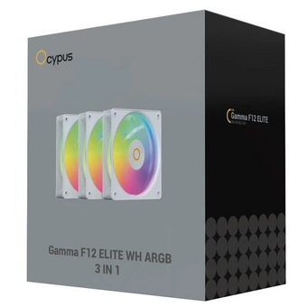  Вентилятор Ocypus Gamma F12 Elite WH ARGB 3 in 1, 120x120x25mm, 4-Pin PWM, 600-1800 RPM, 26 DBA Max, Hydro Bearing 