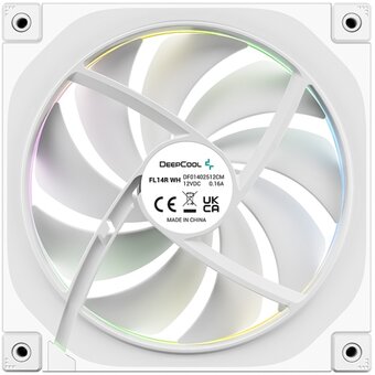  Вентилятор DEEPCOOL FL14R WH-3 in 1 140x140x25мм Reverse (PWM, ARGB, белый, 500-1700об/мин) Color Box 