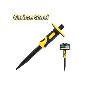  Зубило пикообразное с протектором Deli DL6412 4х19х305мм, двухкомпонентная рукоять 