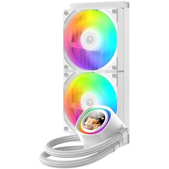  СВО ID-COOLING FX240 LCD White LGA1851/1700/1200/115X/AM4/AM5 (TDP 300W, ARGB Fan and Pump, LCD Display, PWM, Dual Fan) 