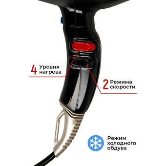 Фен ETI Eco Turbo 3900 Xtrapower черный   Фен ETI Eco Turbo 3900 Xtrapower черный
