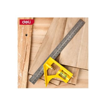  Линейка строительная с угольником и уровнем Deli DL7300Y 
