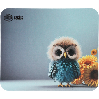 Коврик для мыши Cactus CS-MPC-D12M Owl gray рисунок 300x250x3мм   Коврик для мыши Cactus CS-MPC-D12M Owl gray рисунок 300x250x3мм