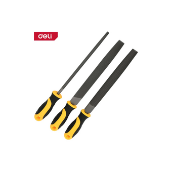 Набор напильников Deli DL353083 3шт инструментальная сталь T12, пластиковая рукоятка 