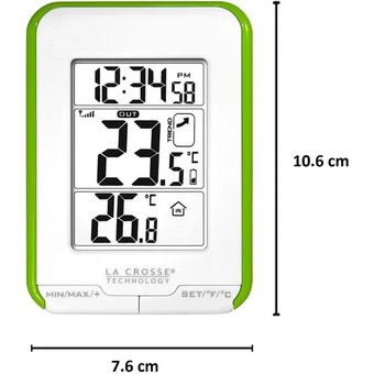 Термометр LaCrosse WS6810 белый с зеленой рамкой   Термометр LaCrosse WS6810 белый с зеленой рамкой