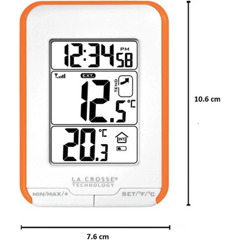 Термометр LaCrosse WS6810 белый с оранжевой рамкой   Термометр LaCrosse WS6810 белый с оранжевой рамкой