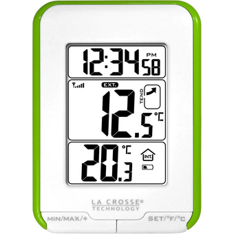 Термометр LaCrosse WS6810 белый с зеленой рамкой   Термометр LaCrosse WS6810 белый с зеленой рамкой