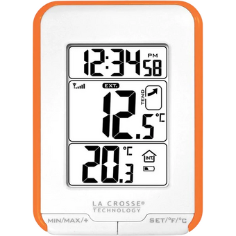 Термометр LaCrosse WS6810 белый с оранжевой рамкой   Термометр LaCrosse WS6810 белый с оранжевой рамкой