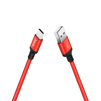  Дата-кабель HOCO X14 Type-C 2м (чёрно-красный) 