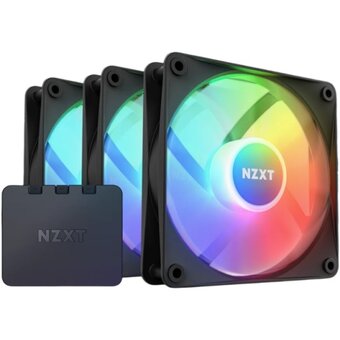  Кулер NZXT F120 RGB Core Triple Pack (RF-C12TF-B1) (120x120x25mm, 4-pin PWM, 78.86CFM, 33.88dBA, 1800RPM, Black, 3pcs) 