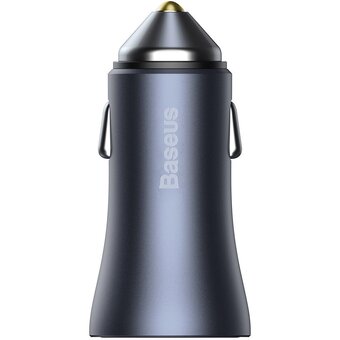  АЗУ Baseus TZCCJD-0G Golden Contactor Pro Dual Quick Charger Car Charger U+C 40W（With Baseus Simple wiring USB For Type-C 5A 1.0m）Dark Gray 