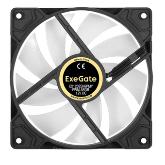  Вентилятор с подсветкой ExeGate EX12025H6PMY-PWM.ARGB EX295971RUS 12В DC (120x120x25 мм, Hydraulic bearing (гидродинамический), 6pin, 1200RPM) 