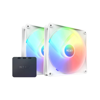  Кулер NZXT F140 RGB Core Twin Pack (RF-C14DF-W1) (140x140x25mm, 4-pin PWM, 89.48CFM, 32.5dBA, 1800RPM, White, 2pcs) 